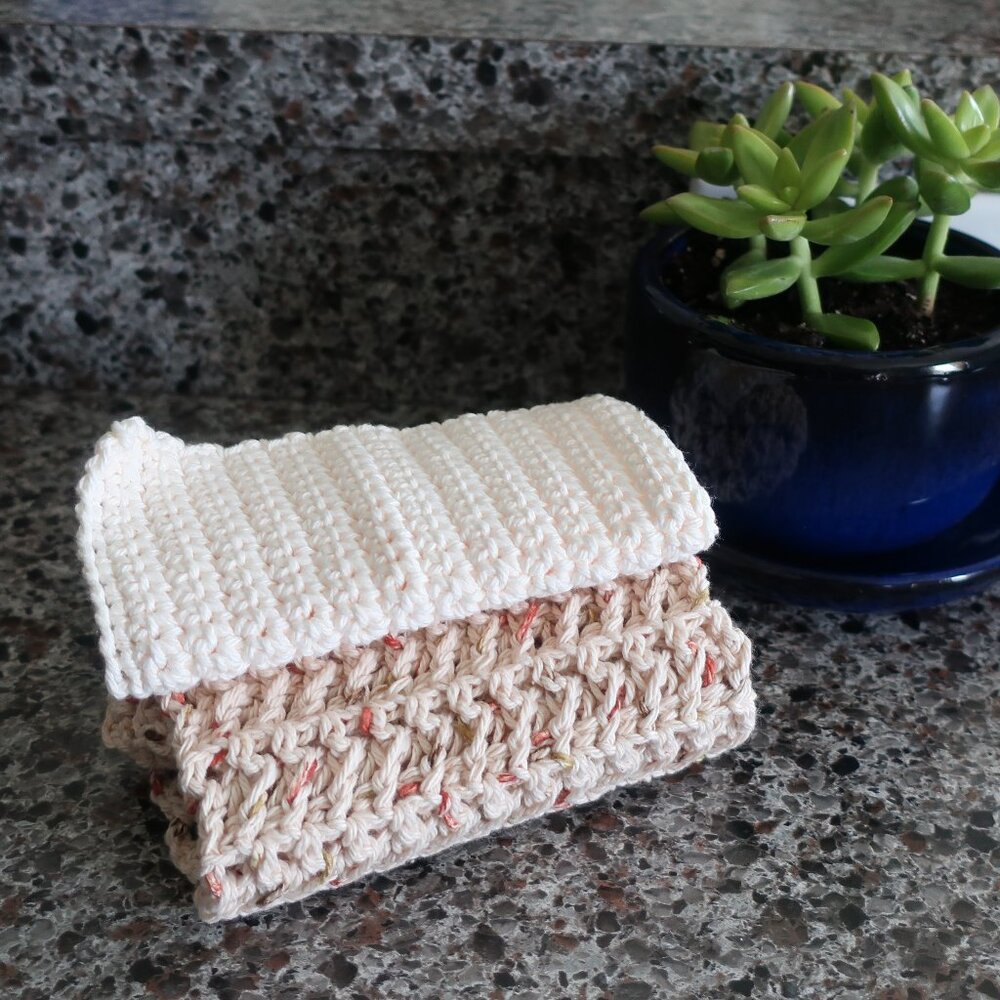 Multicolored Crochet Dish Drying Mats 100% Cotton Kitchen